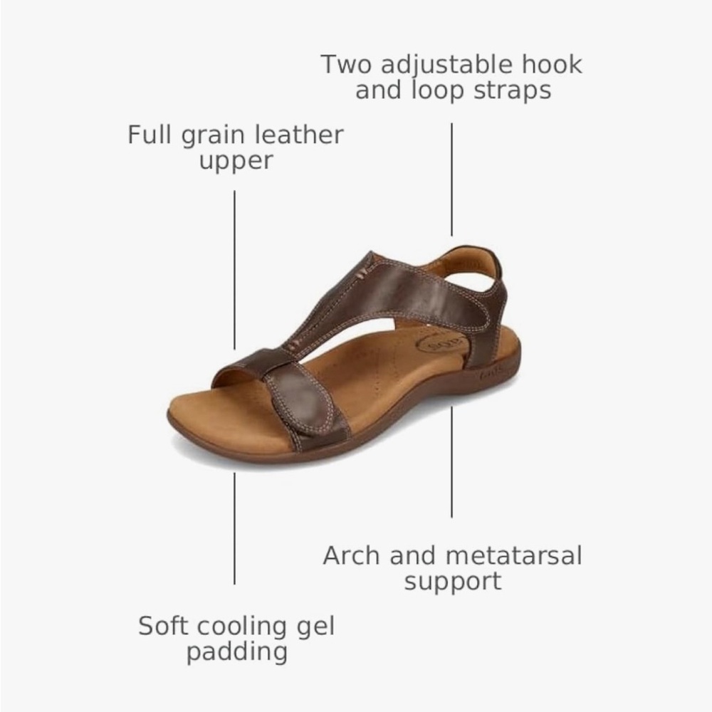 Taos Footwear Dark Brown Leather Sandals - Picture 13 of 13